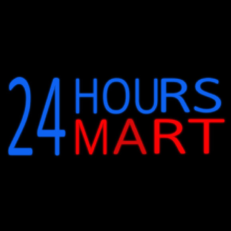 24 Hours Mini Mart Leuchtreklame