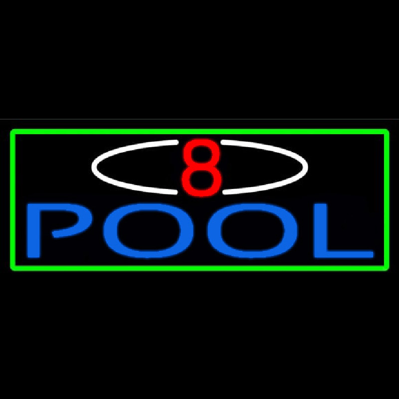 8 Pool With Green Border Leuchtreklame