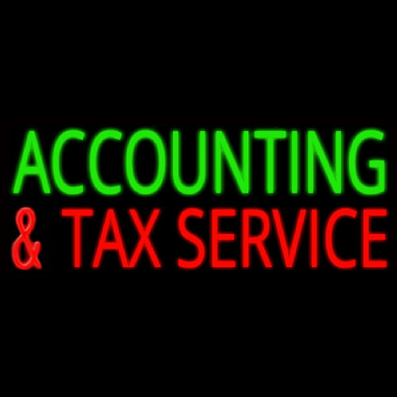 Accounting And Ta  Service Leuchtreklame