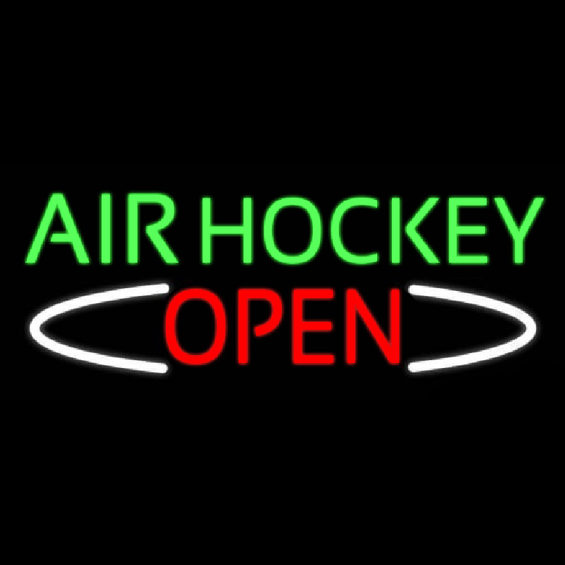 Air Hockey Open Real Neon Glass Tube Leuchtreklame