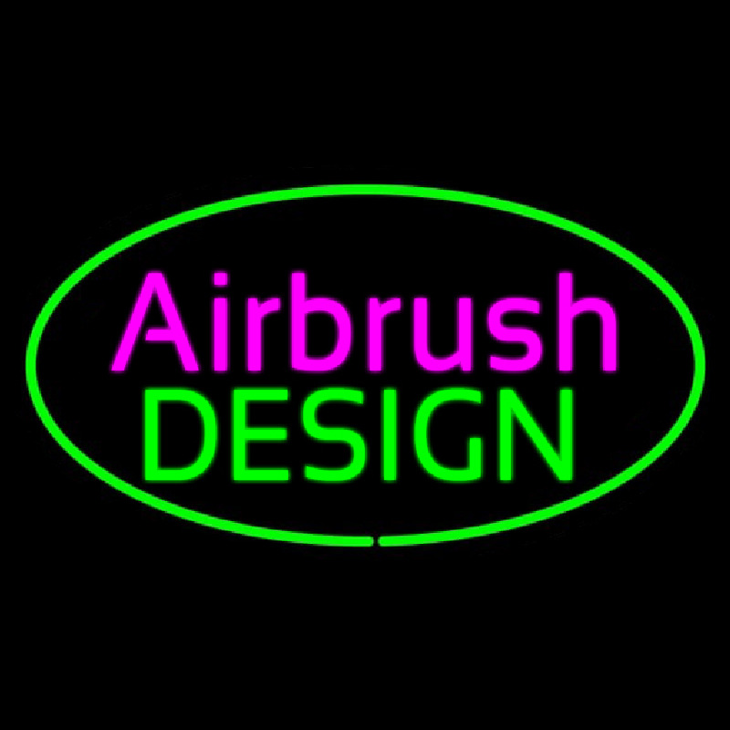 Airbrush Design Oval Green Leuchtreklame