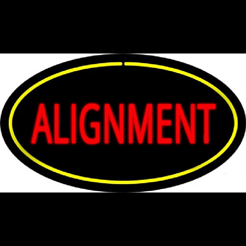 Alignment Yellow Oval Leuchtreklame