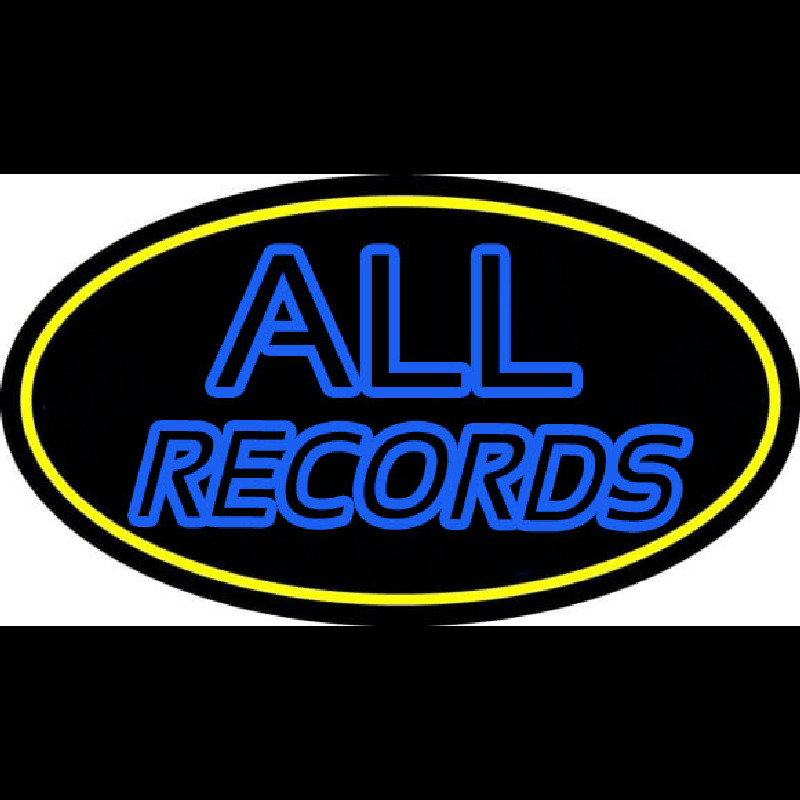 All Records Yellow Border Leuchtreklame