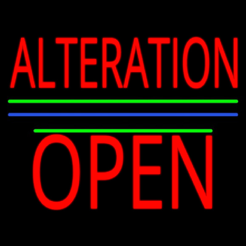 Alteration Block Open Green Line Leuchtreklame