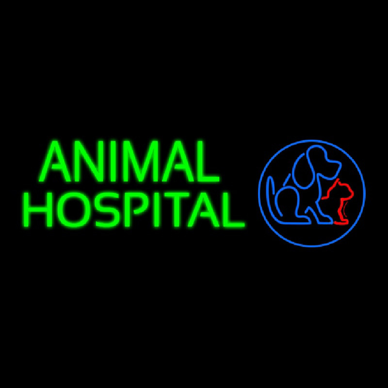Animal Hospital Dog Cat Logo Veterinary Leuchtreklame