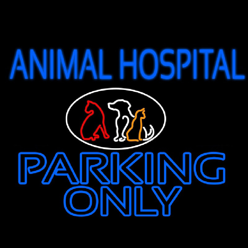 Animal Hospital Parking Only Leuchtreklame