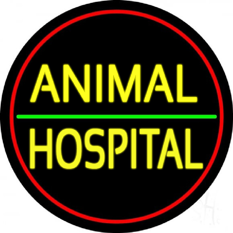 Animal Hospital Red Circle Leuchtreklame