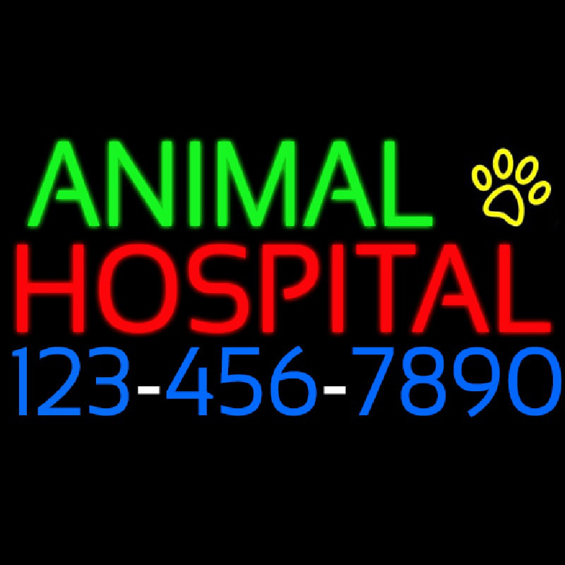 Animal Hospital With Phone Number Leuchtreklame