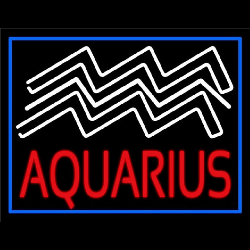 Aquarius Zodiac Blue Border Leuchtreklame