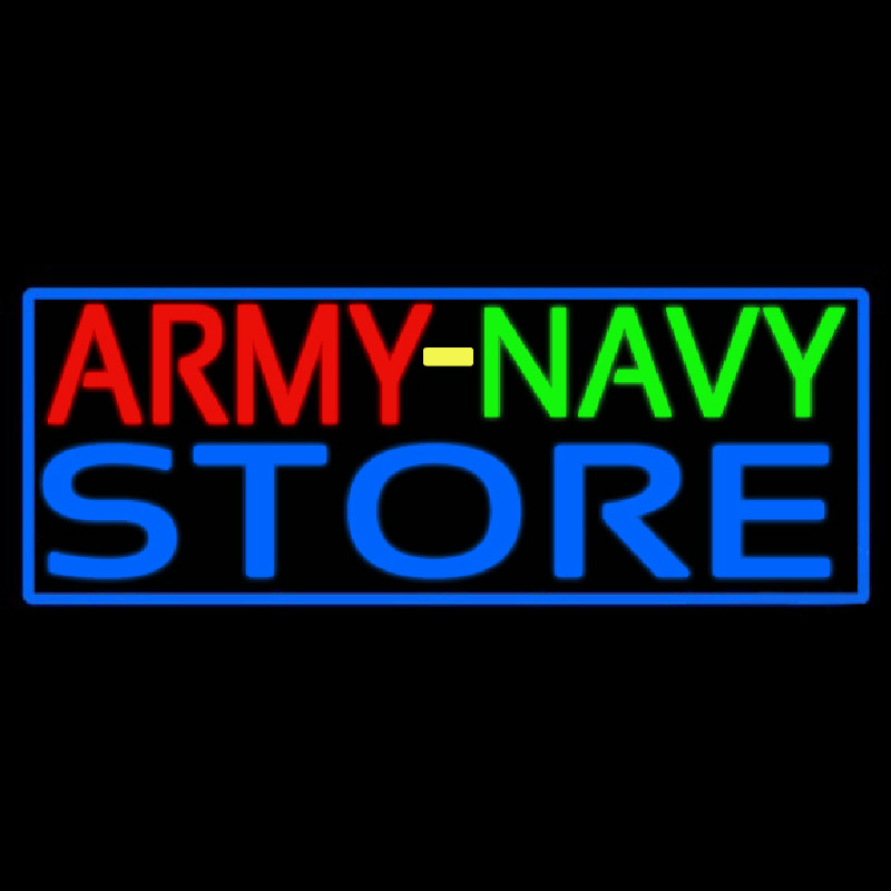 Army Navy Store With Blue Border Leuchtreklame