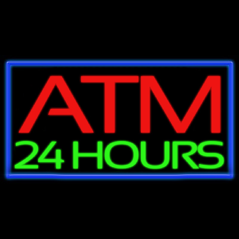 Atm 24 Hours Leuchtreklame