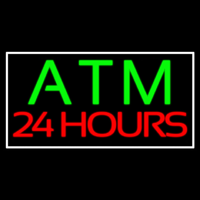 Atm 24 Hrs 2 Leuchtreklame