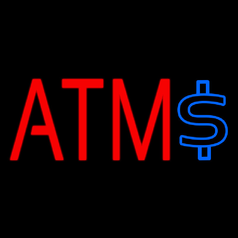 Atm With Dollar Symbol 2 Leuchtreklame