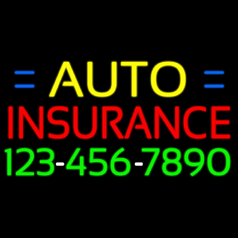 Auto Insurance With Phone Number Leuchtreklame