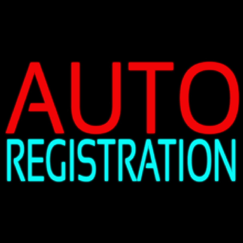 Auto Registration Block Leuchtreklame