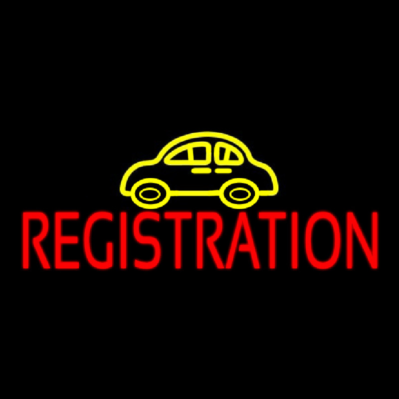 Auto Registration Car Logo Leuchtreklame