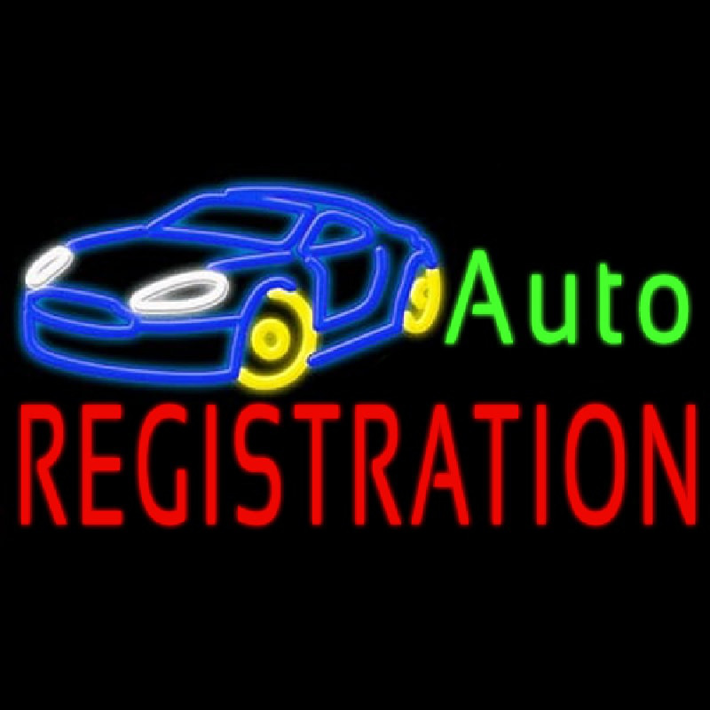 Auto Registration Leuchtreklame