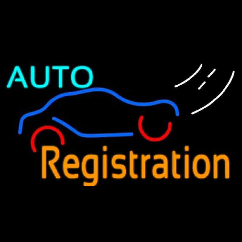 Auto Registration Leuchtreklame