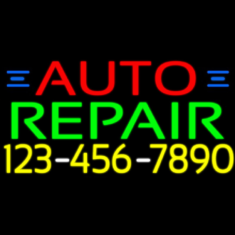 Auto Repair With Phone Number Leuchtreklame