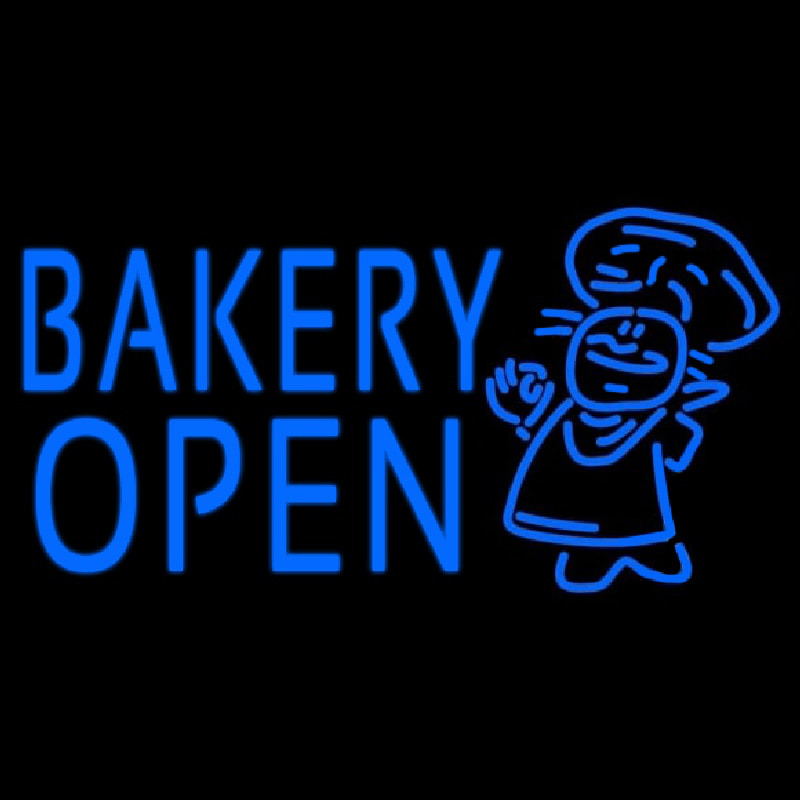 Bakery Open With Man Leuchtreklame