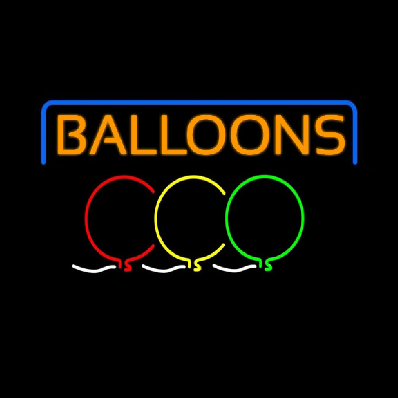 Balloon Block Colored Logo Leuchtreklame