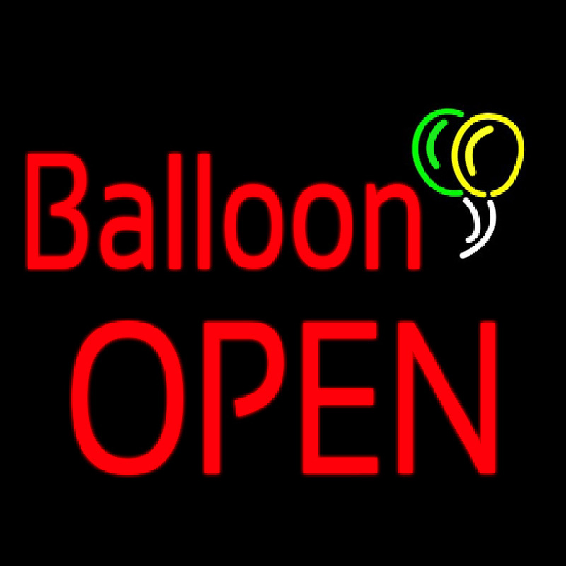 Balloon Block Open Leuchtreklame