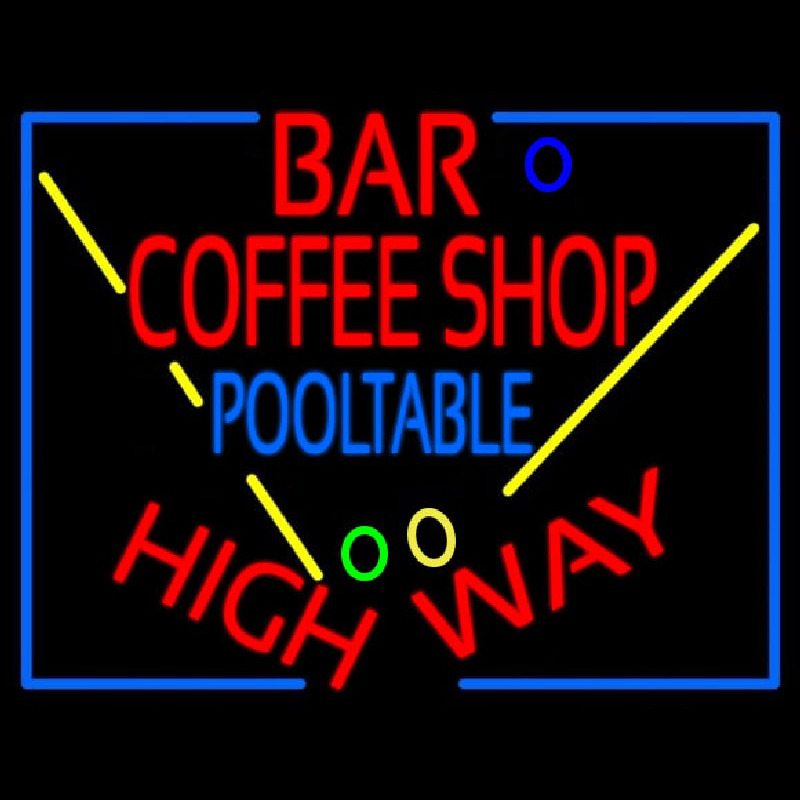 Bar Coffee Shop Pool Table Leuchtreklame