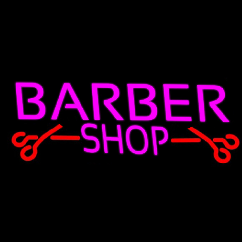 Barber Shop With Scissor Leuchtreklame