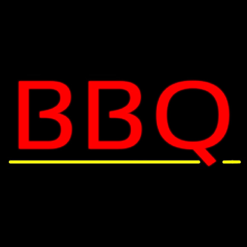 Bbq With Yellow Line Leuchtreklame