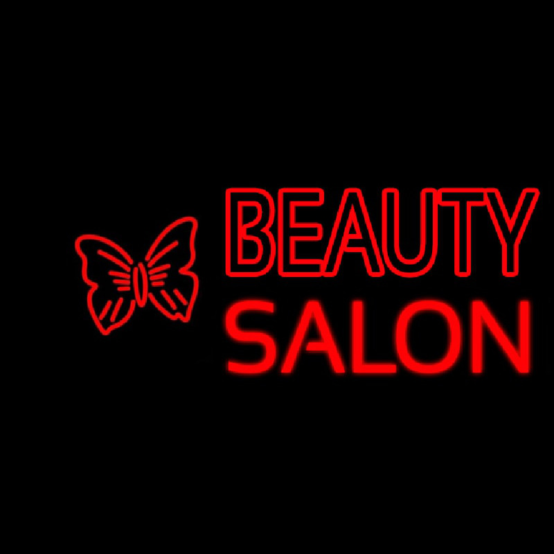 Beauty Salon With Butterfly Logo Leuchtreklame