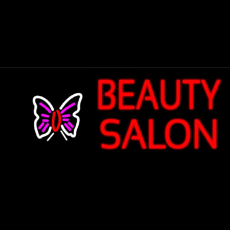 Beauty Salon With Butterfly Logo Leuchtreklame