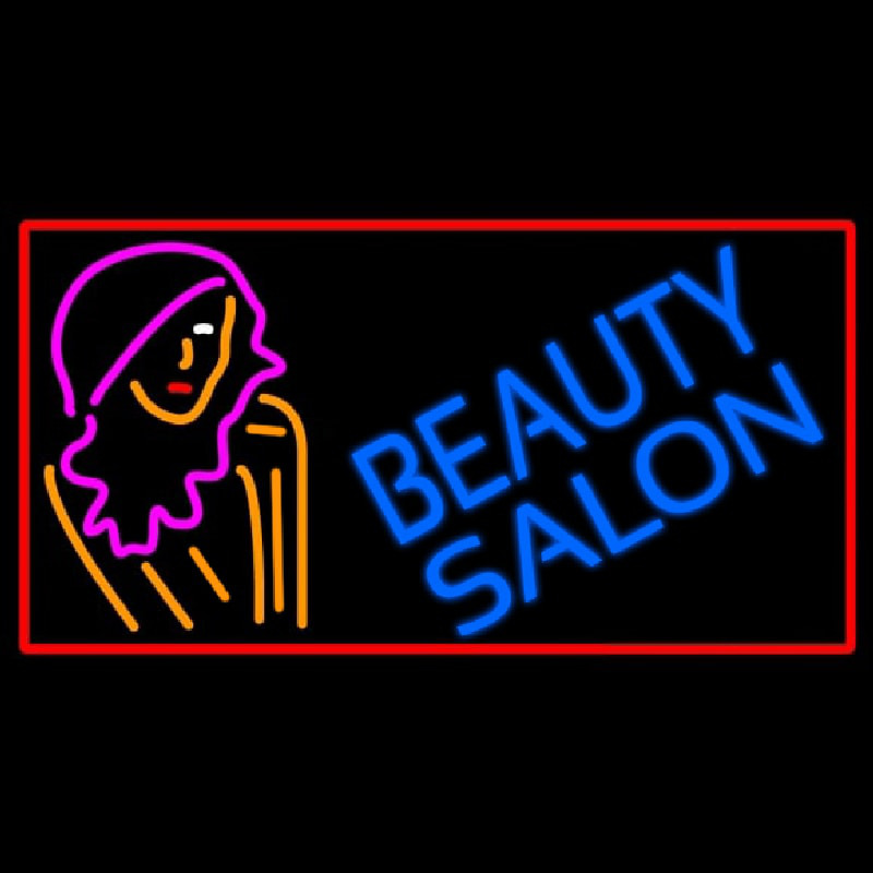 Beauty Salon With Girl Leuchtreklame