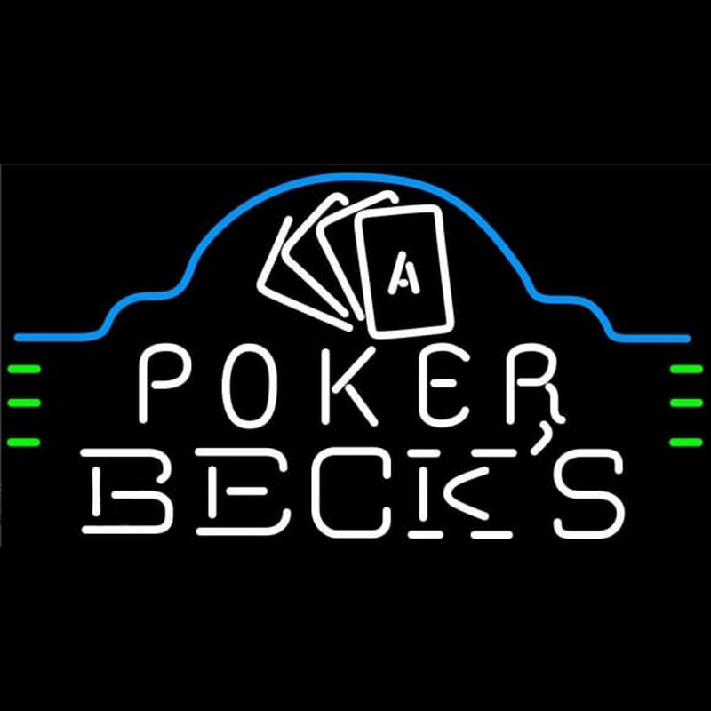 Becks Poker Ace Cards Beer Sign Leuchtreklame
