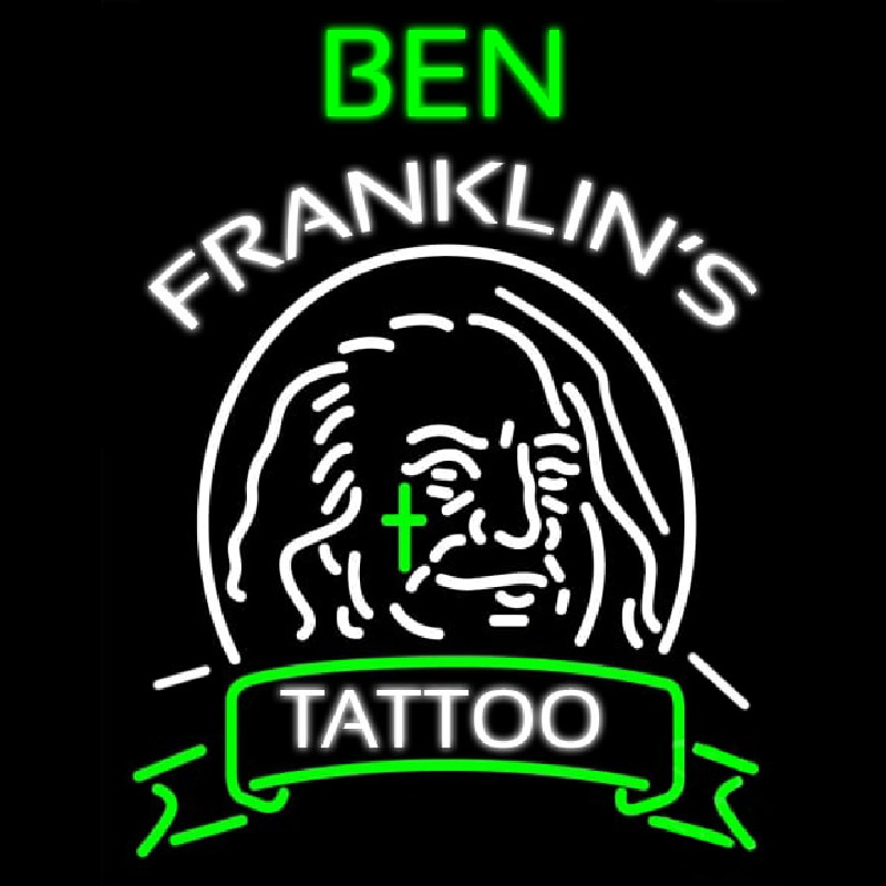 Ben Franklins Tattoo Leuchtreklame