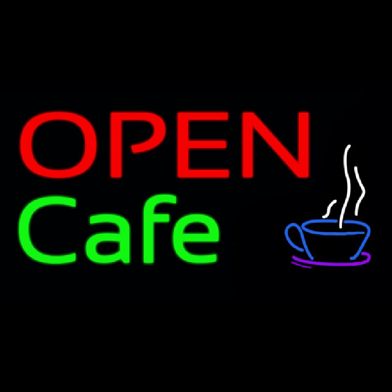Block Open Cafe Leuchtreklame
