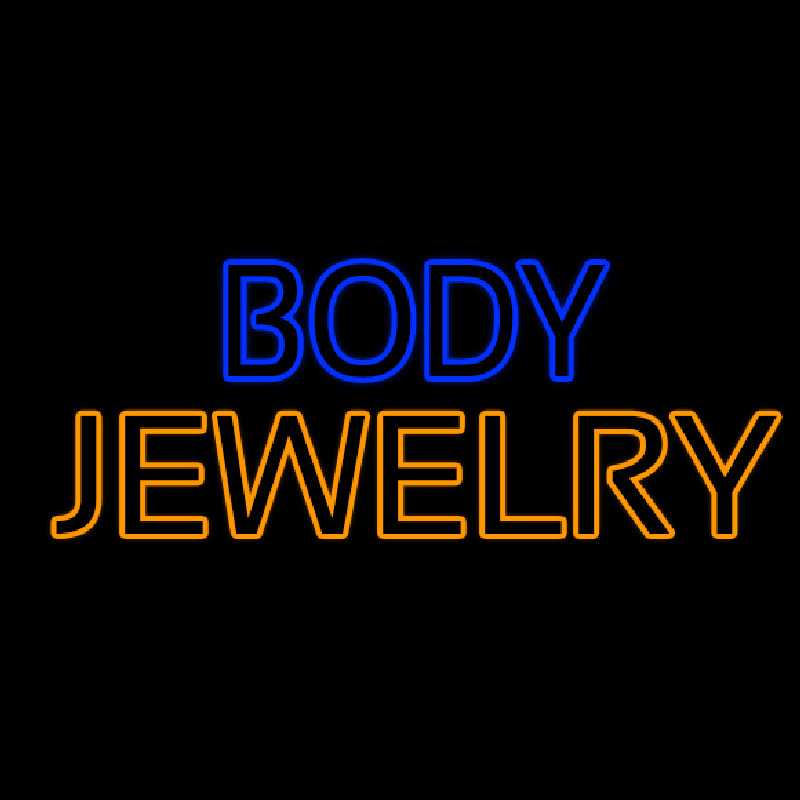 Blue And Orange Body Jewelry Leuchtreklame