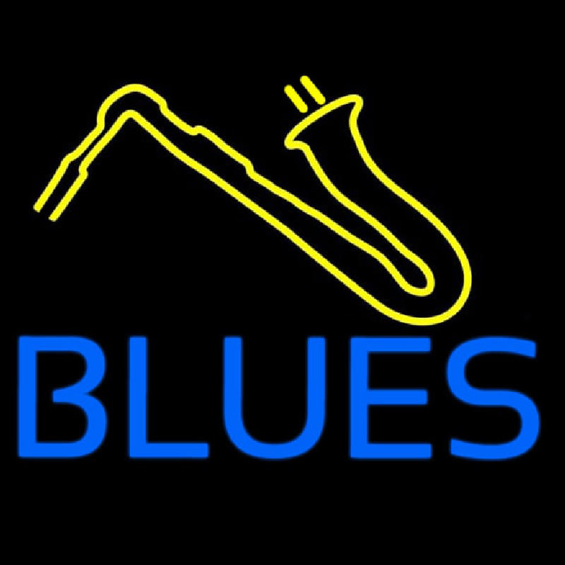 Blue Blues Yellow Sa ophone Leuchtreklame
