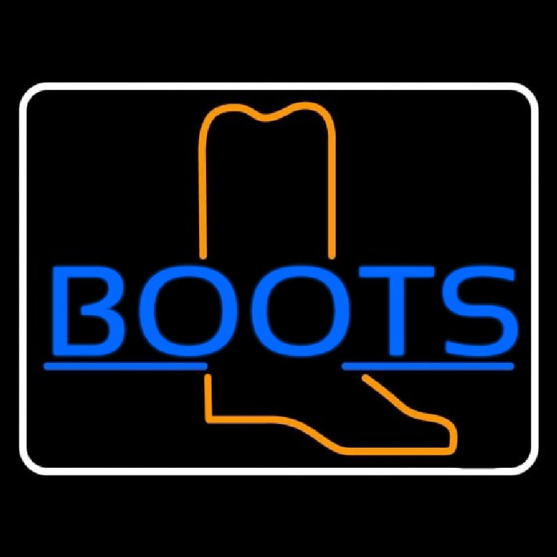 Blue Boots With Border Leuchtreklame