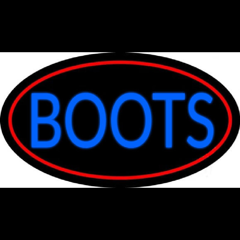 Blue Boots With Red Border Leuchtreklame