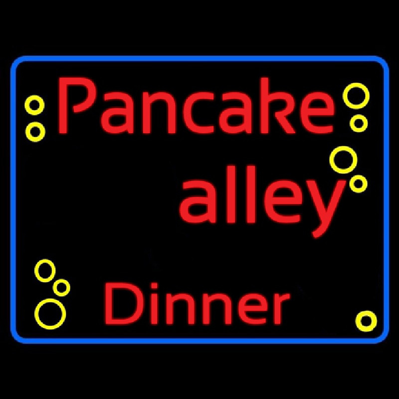 Blue Border Pancake Alley Dinner Leuchtreklame