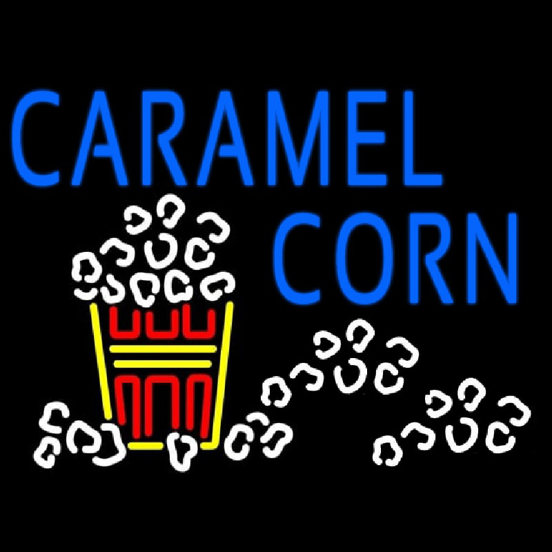 Blue Caramel Corn With Logo Leuchtreklame