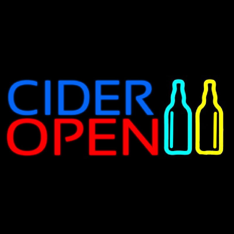 Blue Cider Open Leuchtreklame