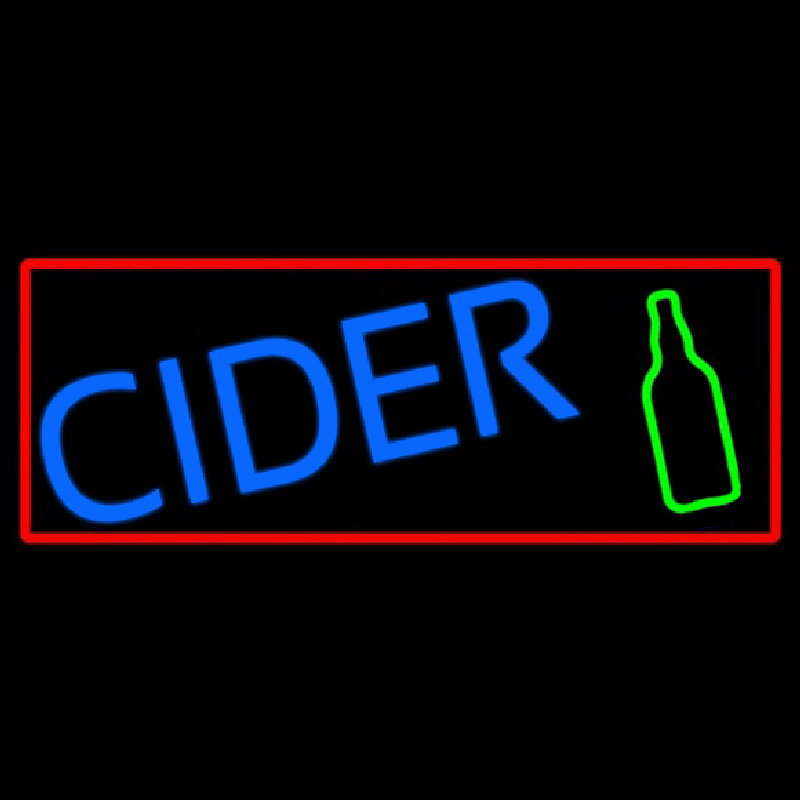 Blue Cider With Red Border Leuchtreklame