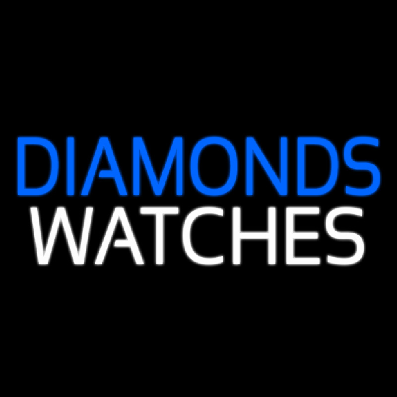 Blue Diamonds White Watches Leuchtreklame