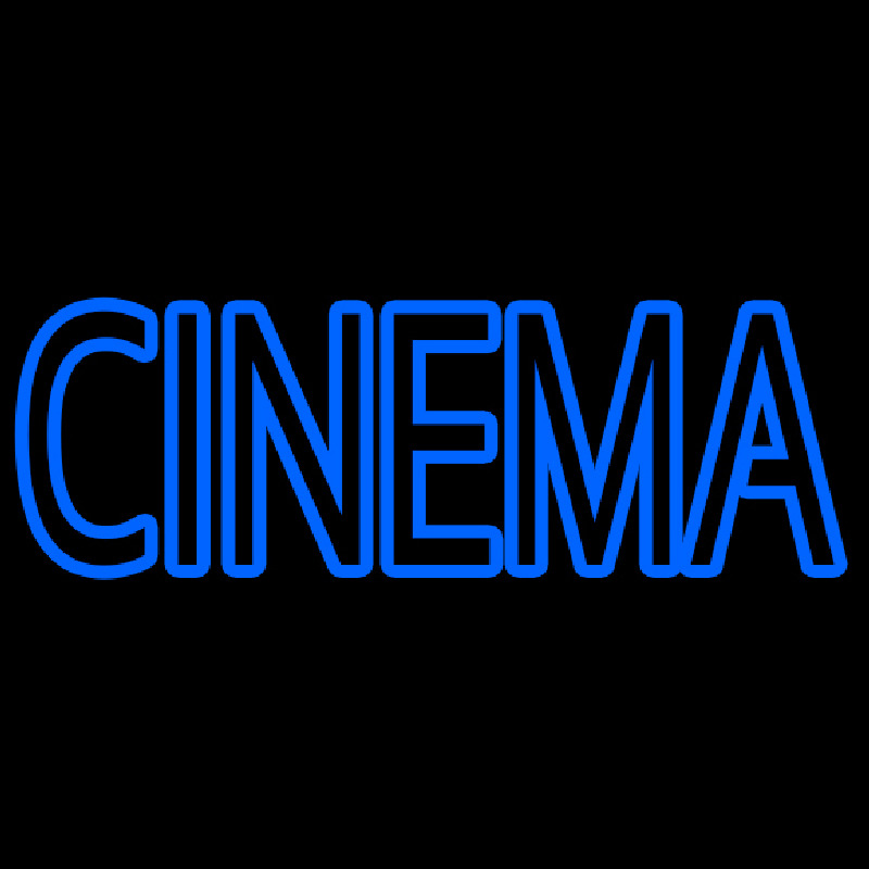 Blue Double Stroke Cinema Leuchtreklame