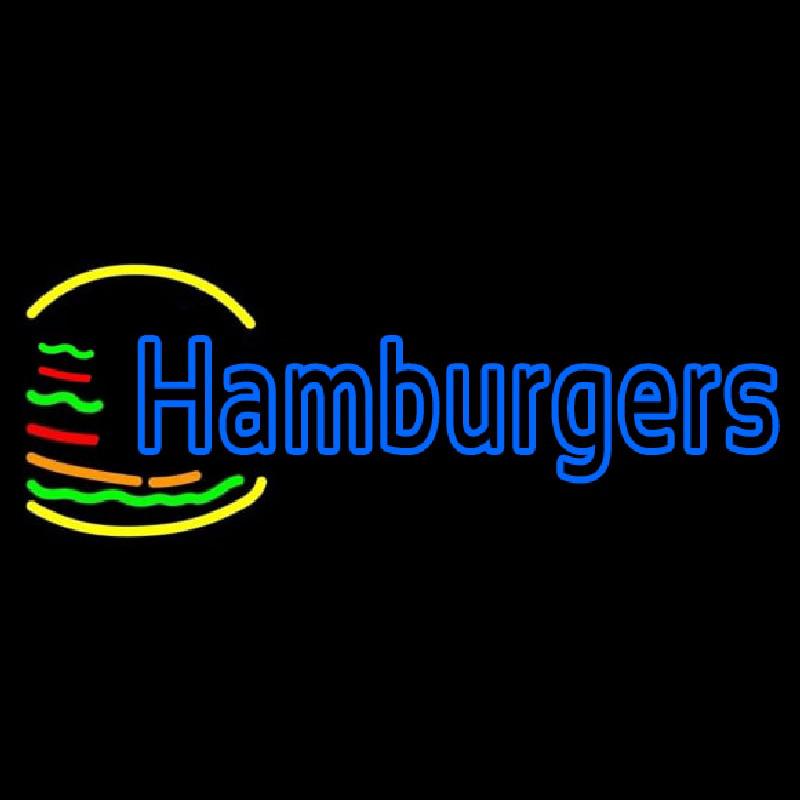 Blue Double Stroke Hamburgers Leuchtreklame