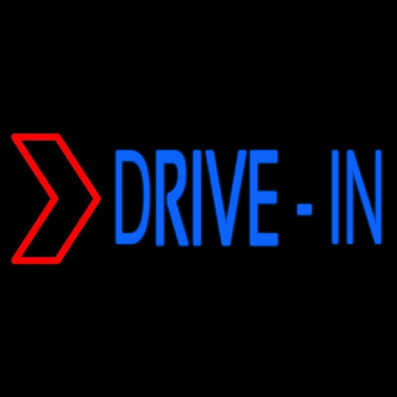 Blue Drive In Red Arrow Leuchtreklame
