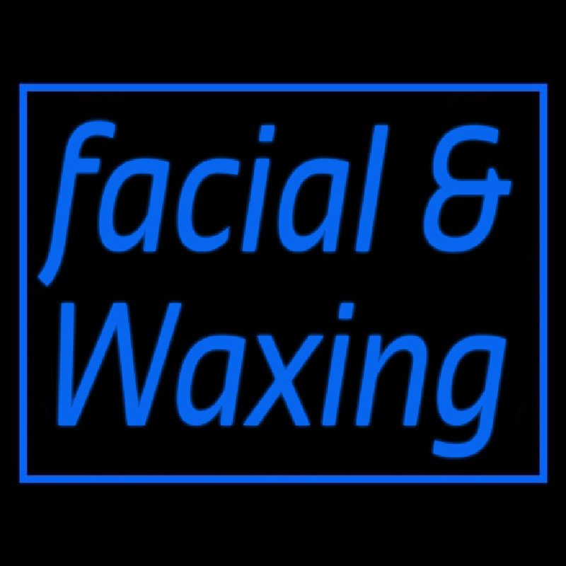 Blue Facial And Wa ing Blue Border Leuchtreklame