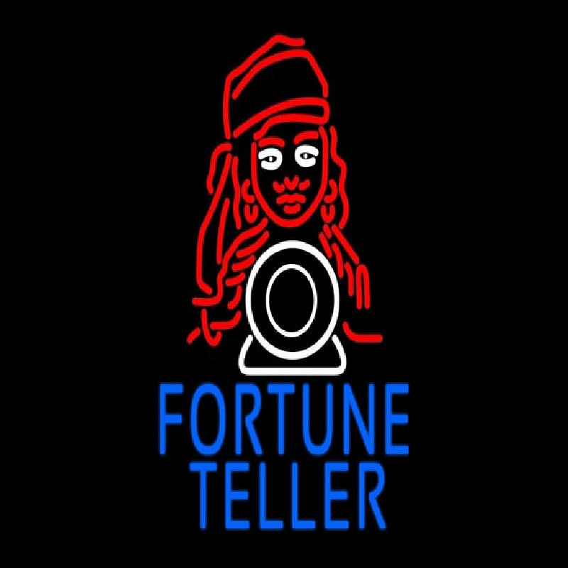 Blue Fortune Teller With Logo Leuchtreklame