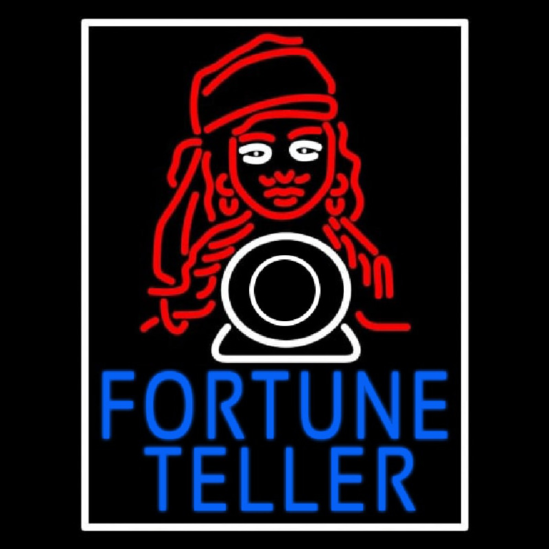 Blue Fortune Teller With Logo Leuchtreklame